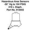30" Hg to 150 PSIG, Silicon Diaphragm Explosion Proof Sensor [913003]